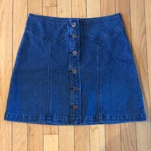 Button down denim skirt